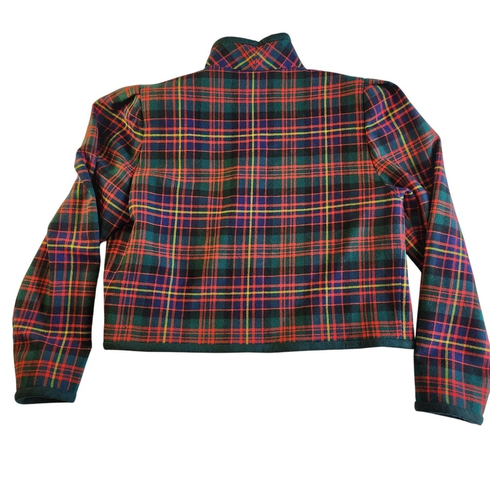 HANDMADE By R.A. Plaid Blazer Womens Small 1940s 50s Jacket Red Green VTG - Picture 2 of 6